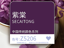 国潮标准色卡-紫棠 色号-Z5206「色彩通」