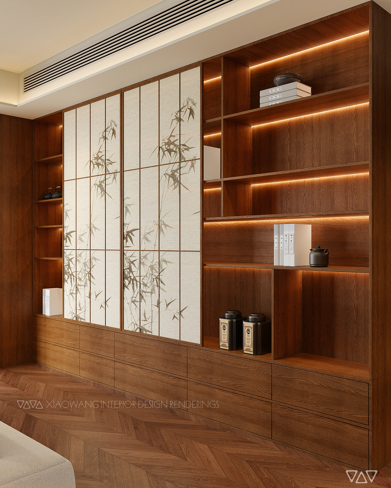 新中式客餐厅效果图（图ZMzk2NzkyODA4） - 家装设计 - 站酷设计师地平线室内效果图原创素材 - 站酷ZCOOL