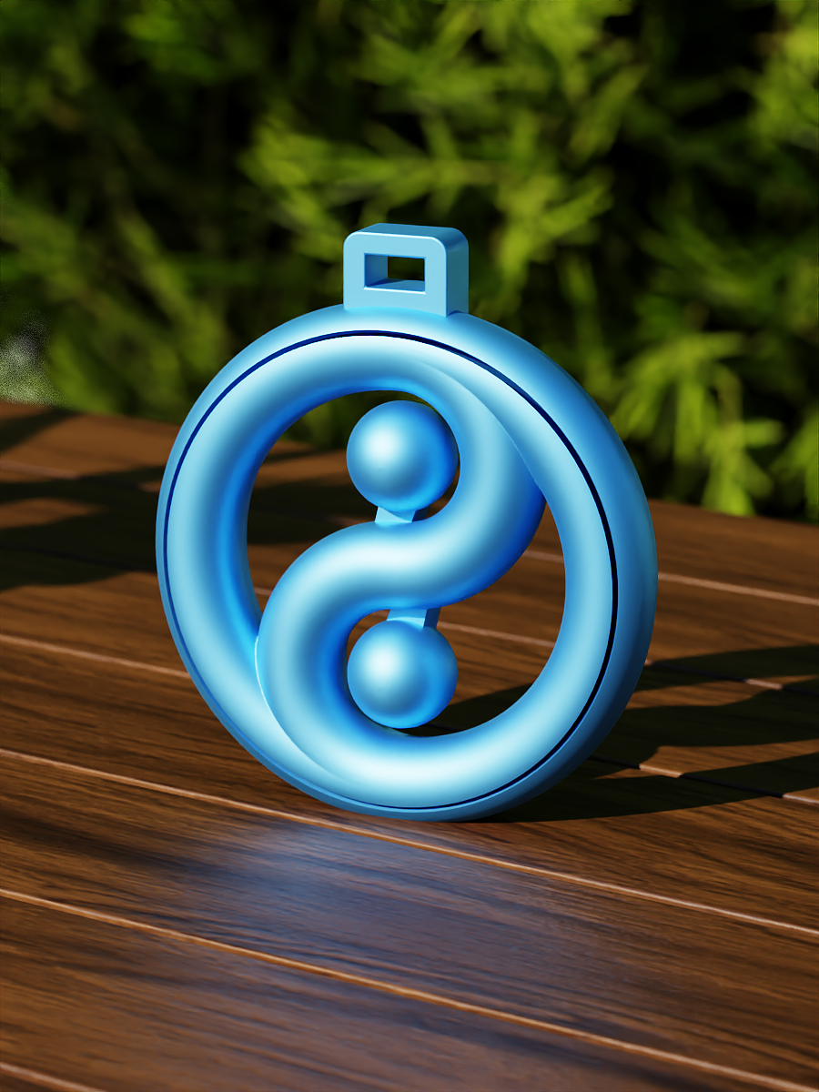 八卦旋转双鱼图打印钥匙扣