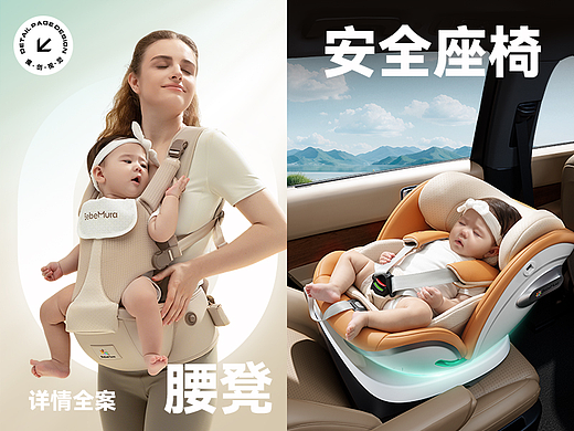 X2 婴儿腰凳/安全座椅 详情页全案 渲染 摄影 设计