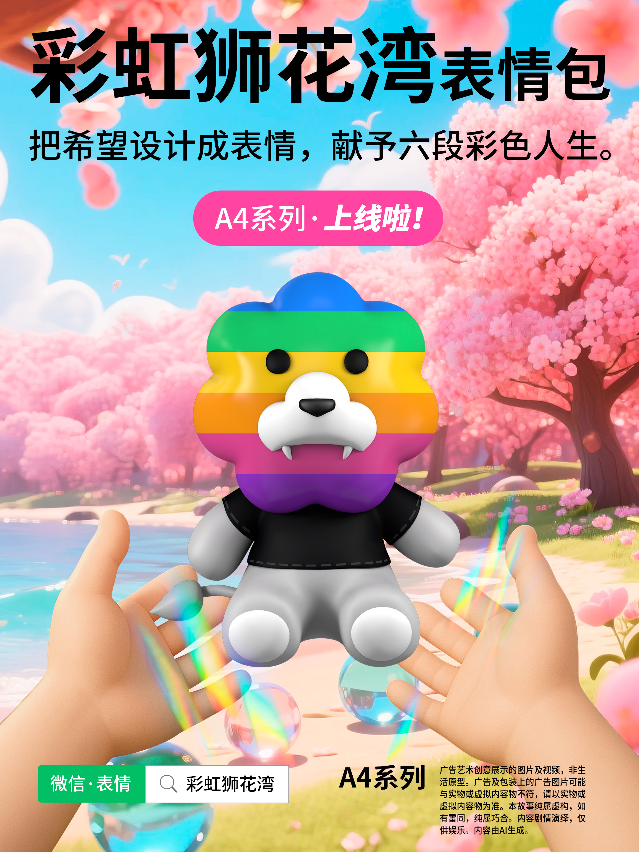 把「希望」设计成「表情」，献予六段「彩色」人生，彩虹狮花湾 A4 系列表情包上线啦！（图ZMTUyMzEyMDQ=） - 资讯 - 站酷设计师彩虹狮原创素材 - 站酷ZCOOL