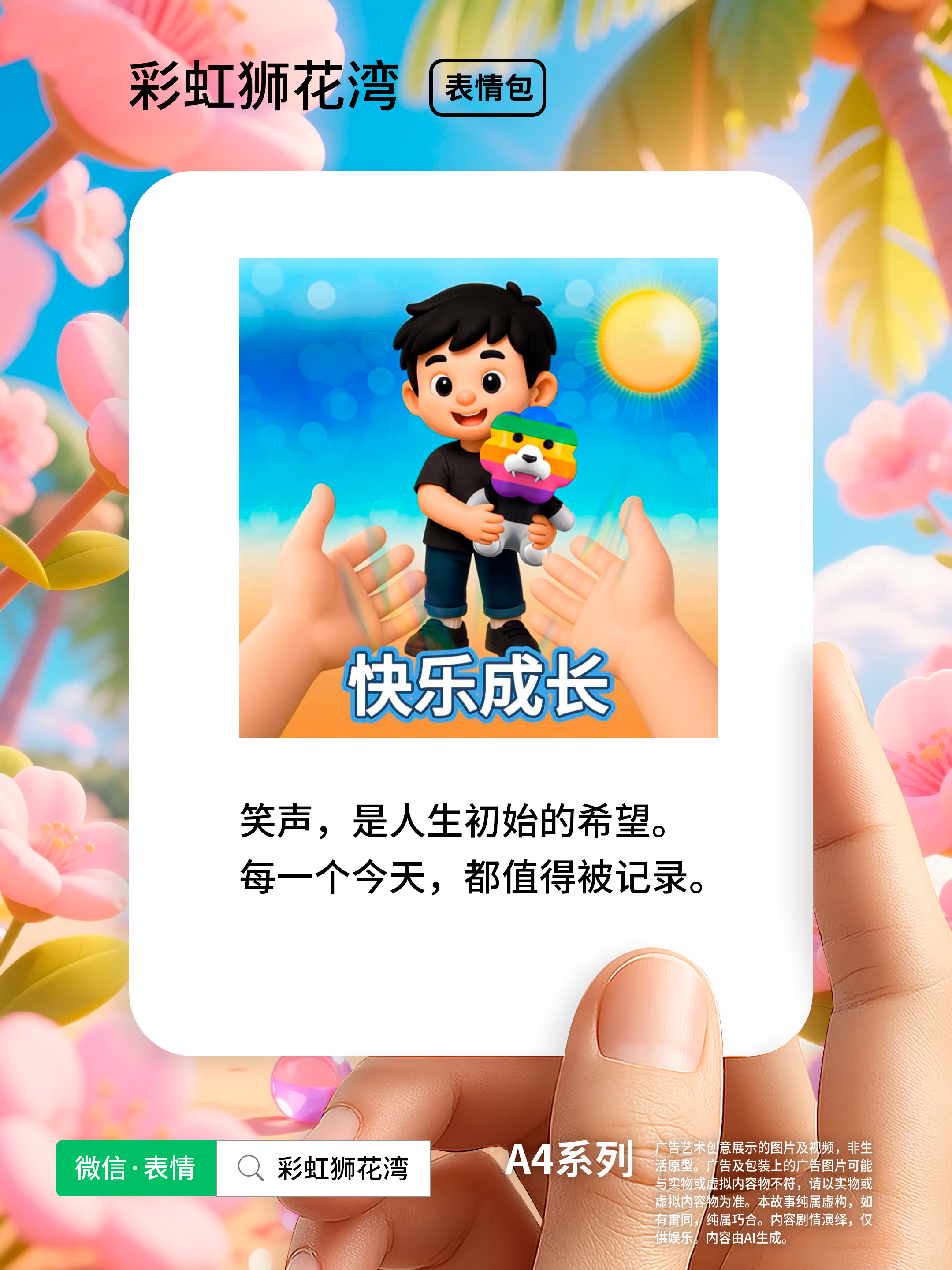 把「希望」设计成「表情」，献予六段「彩色」人生，彩虹狮花湾 A4 系列表情包上线啦！（图ZMTUyMzEyMDg=） - 资讯 - 站酷设计师彩虹狮原创素材 - 站酷ZCOOL