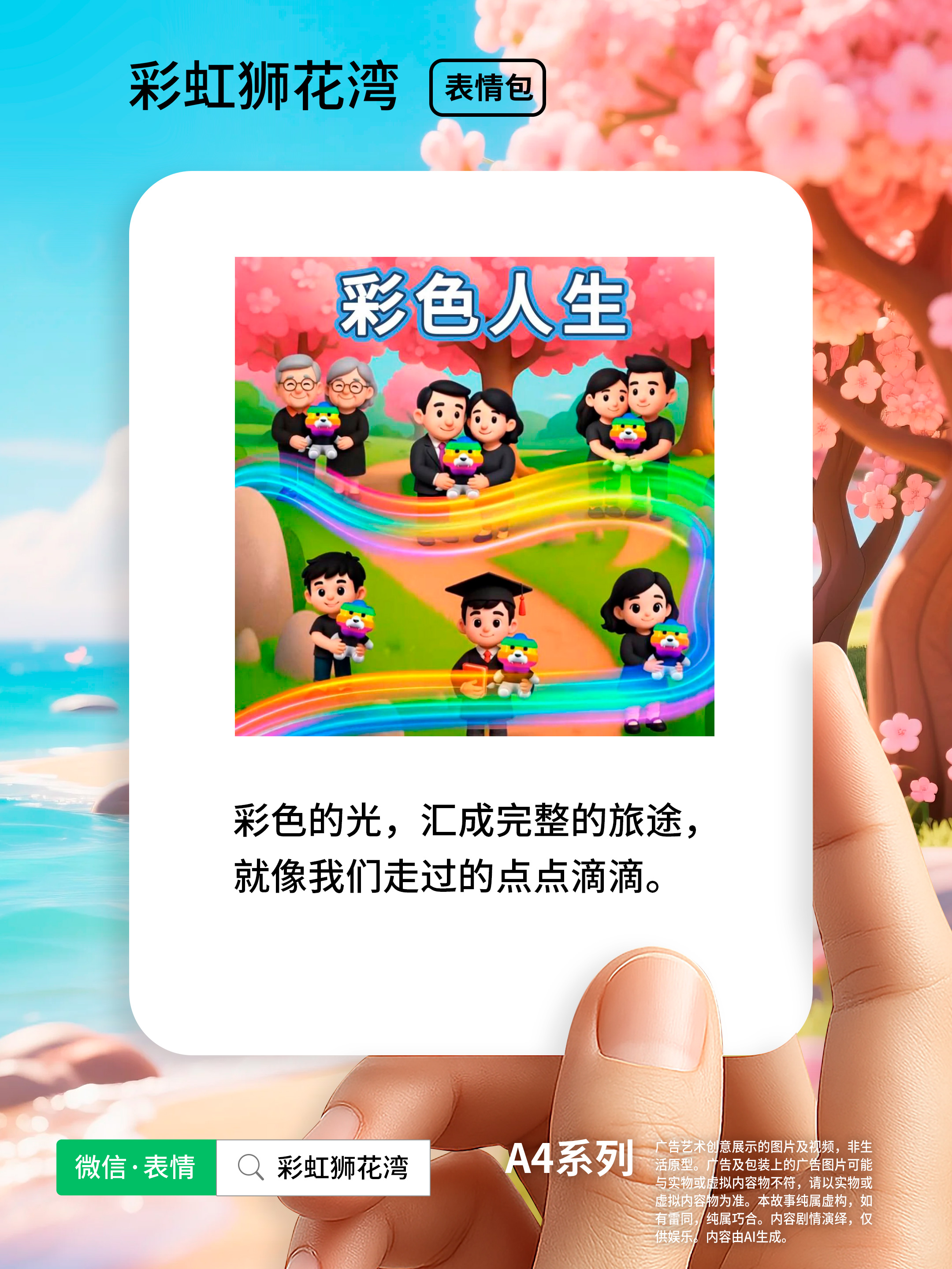 把「希望」设计成「表情」，献予六段「彩色」人生，彩虹狮花湾 A4 系列表情包上线啦！（图ZMTUyMzEyMzI=） - 资讯 - 站酷设计师彩虹狮原创素材 - 站酷ZCOOL