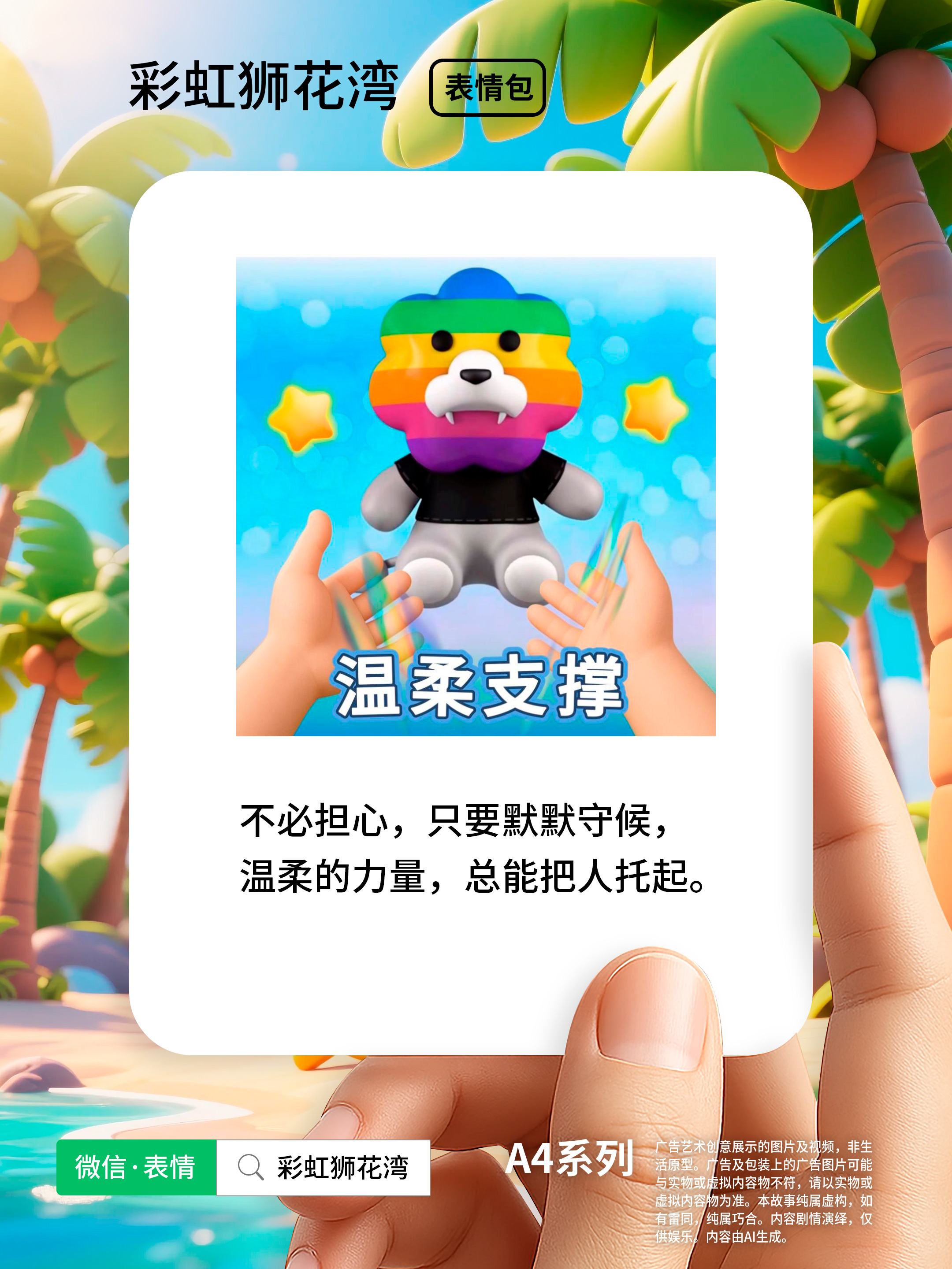 把「希望」设计成「表情」，献予六段「彩色」人生，彩虹狮花湾 A4 系列表情包上线啦！（图ZMTUyMzEyMzY=） - 资讯 - 站酷设计师彩虹狮原创素材 - 站酷ZCOOL