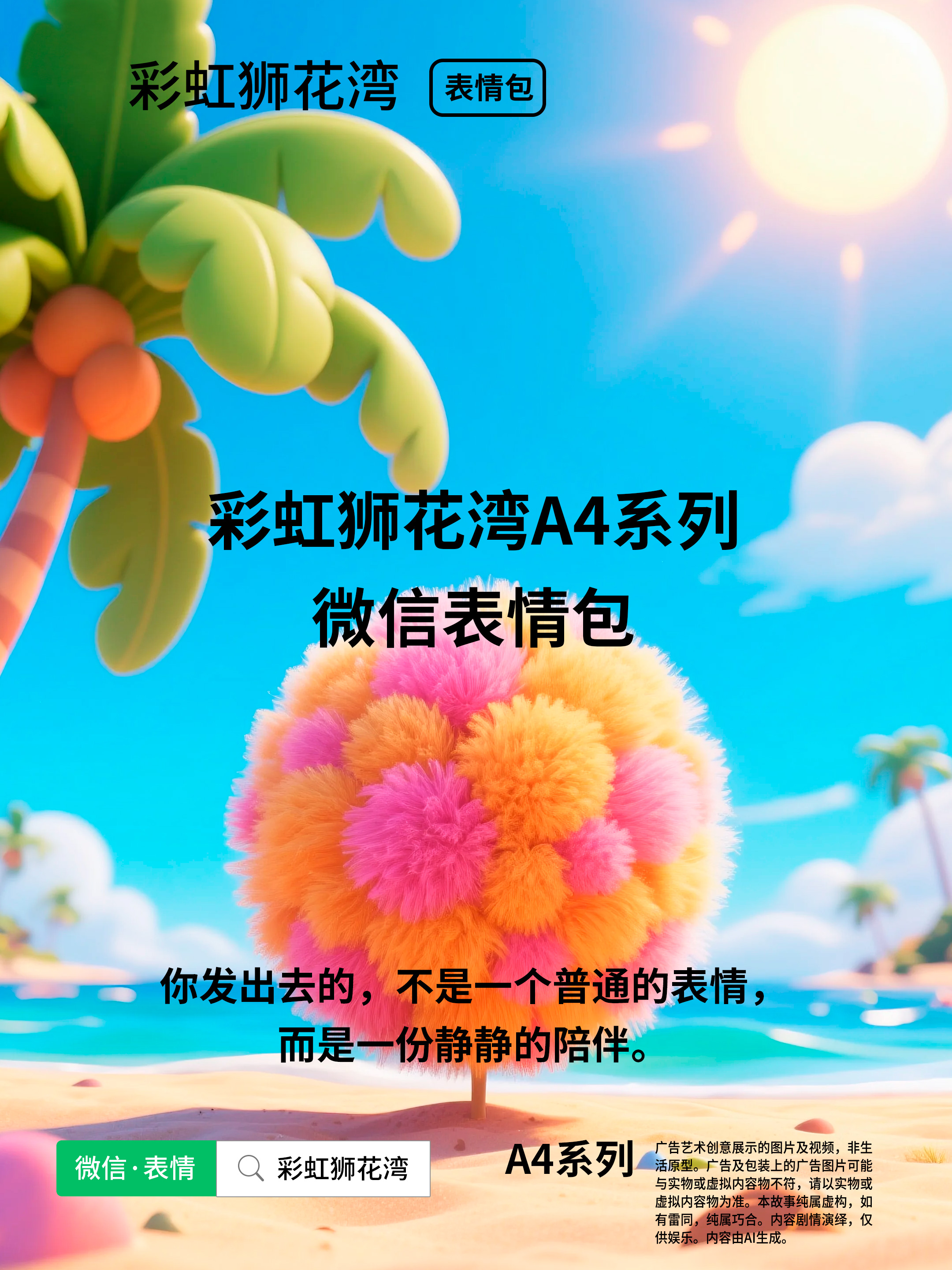 把「希望」设计成「表情」，献予六段「彩色」人生，彩虹狮花湾 A4 系列表情包上线啦！（图ZMTUyMzEyNDQ=） - 资讯 - 站酷设计师彩虹狮原创素材 - 站酷ZCOOL