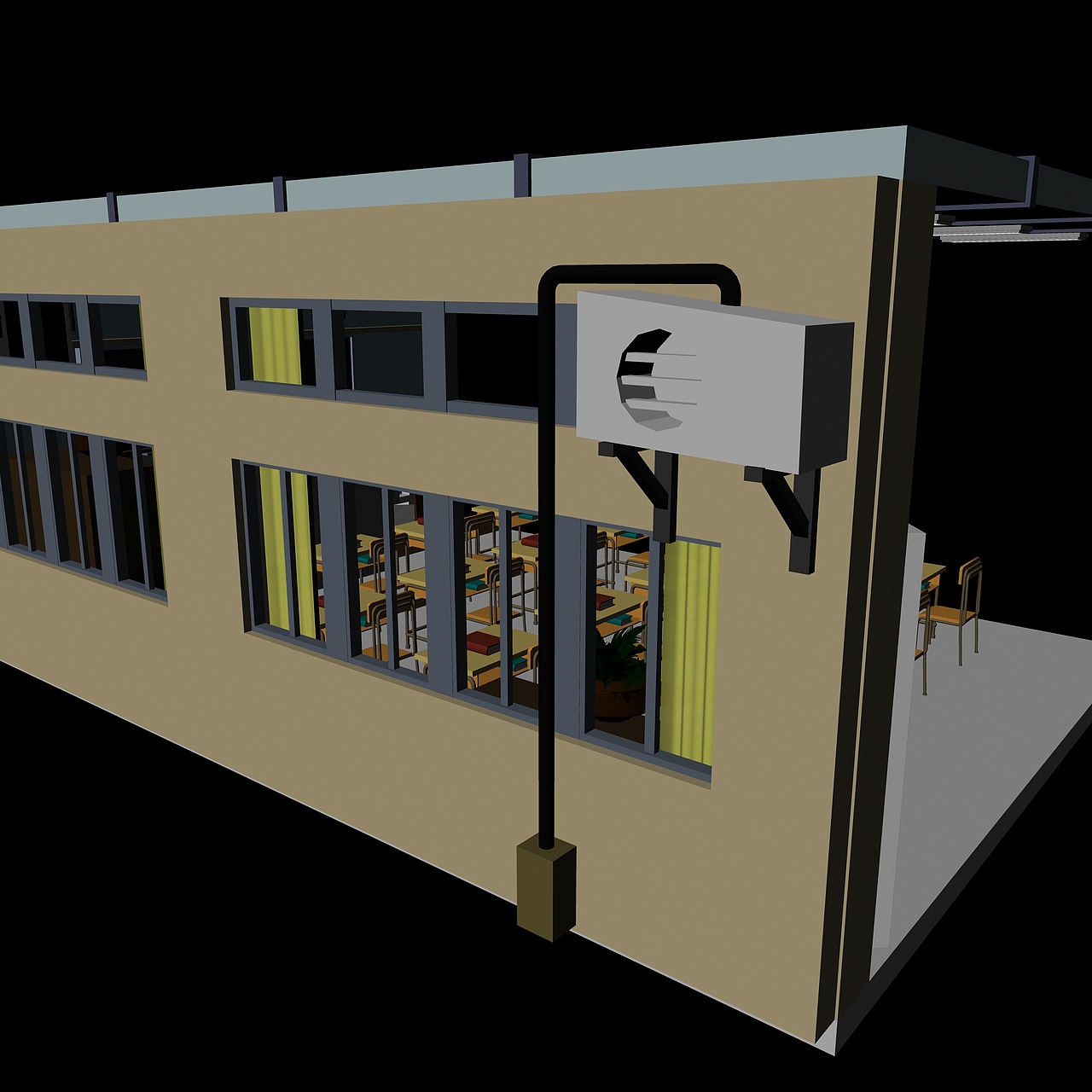 maya教室模型设计