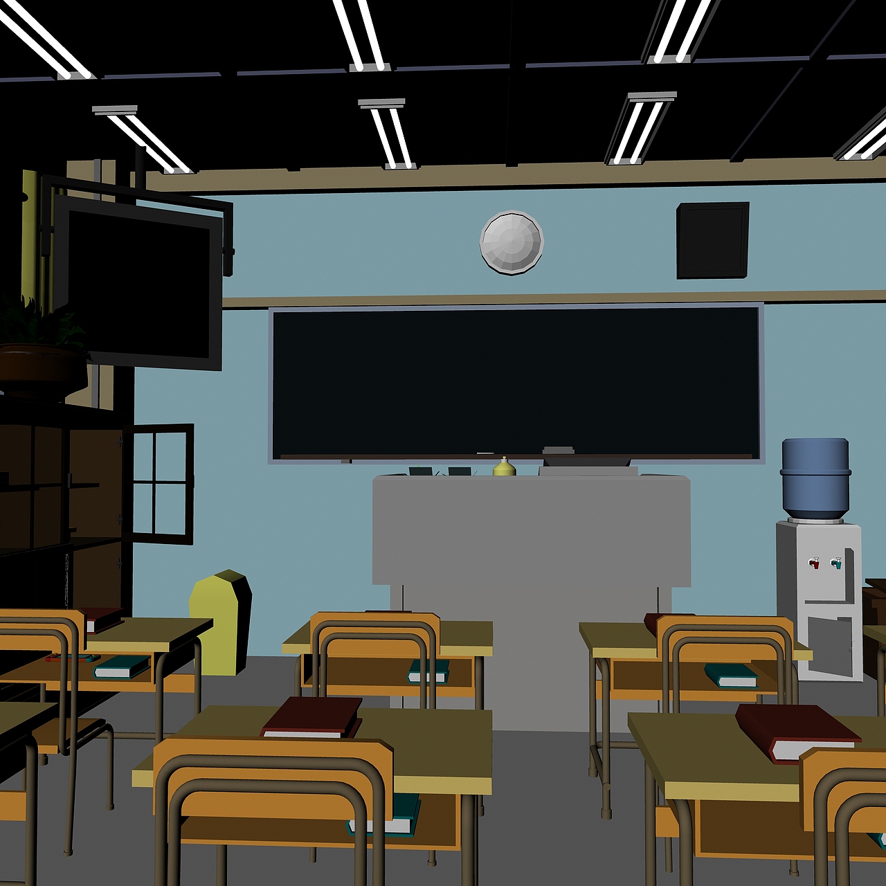 maya教室模型设计