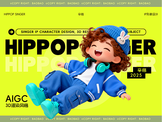 IP形象设计-3D渲染风格-辛格
