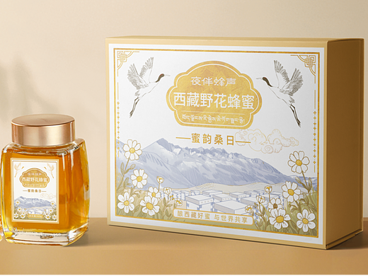 珍藏雪域纯净，馈赠天然臻礼（包装插画）