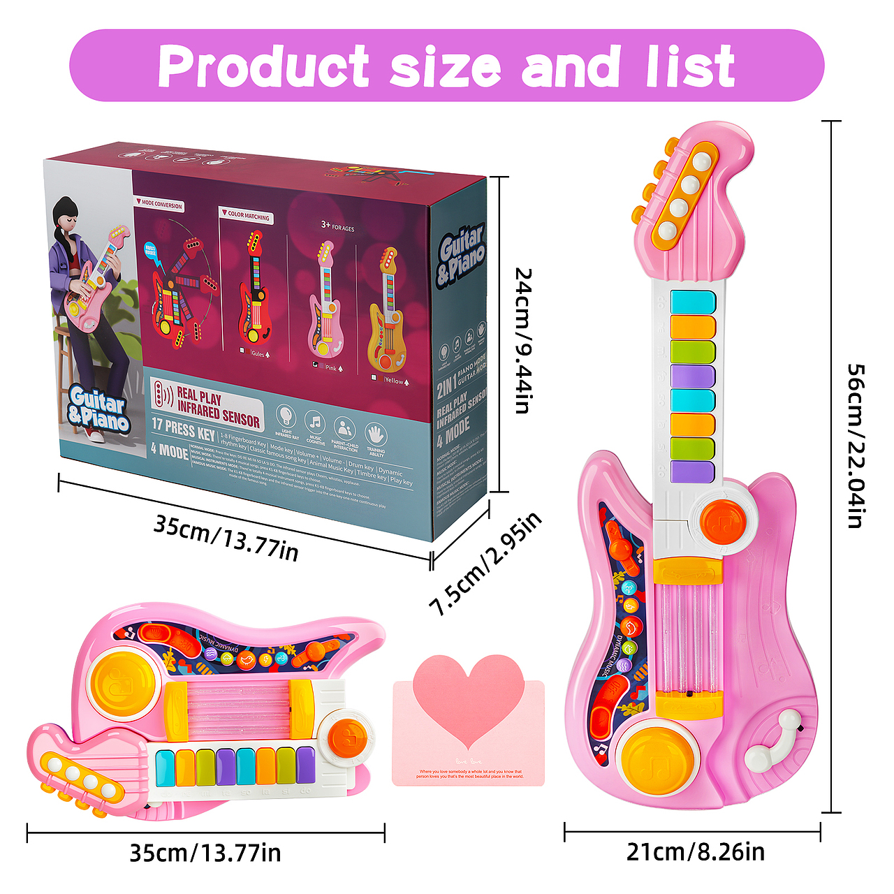 亚马逊主图-粉色吉他