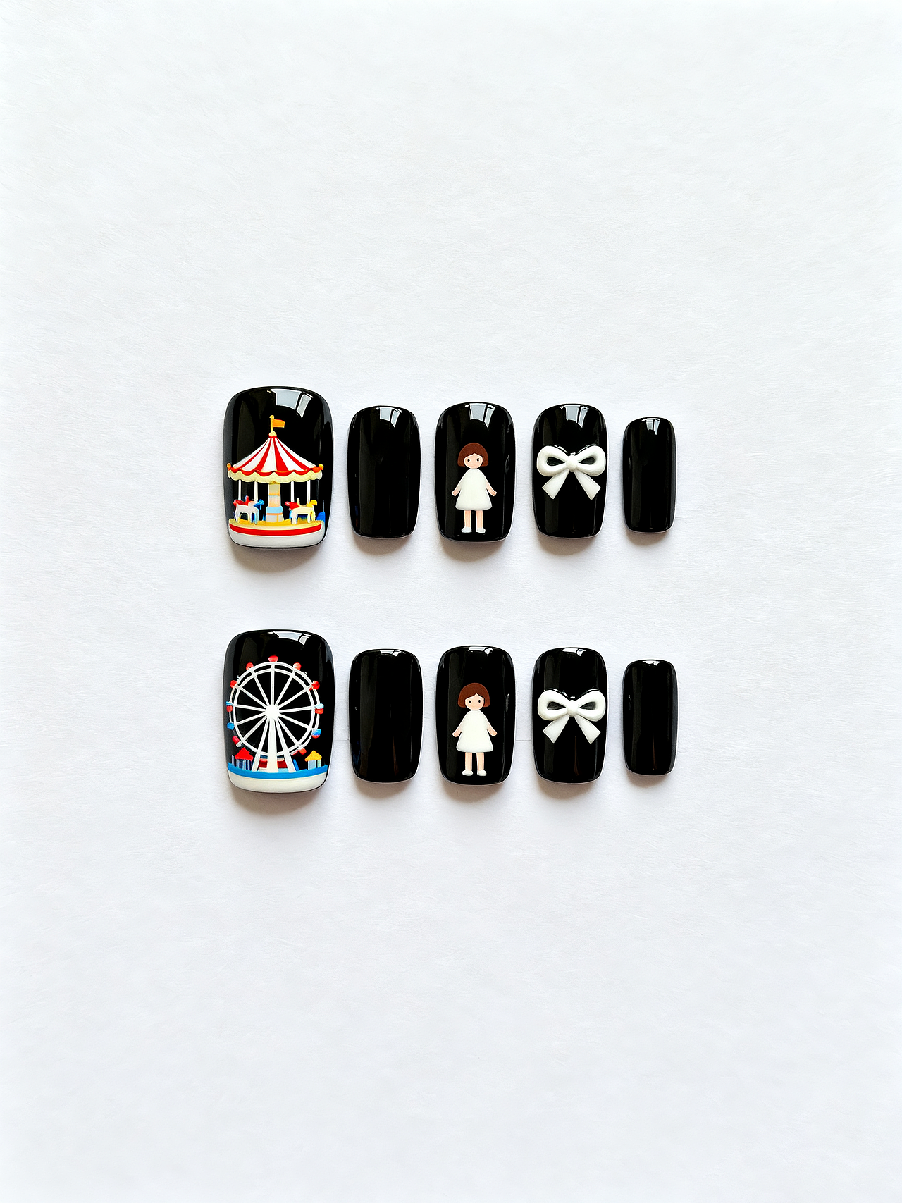 手绘美甲 一起去游乐园吧