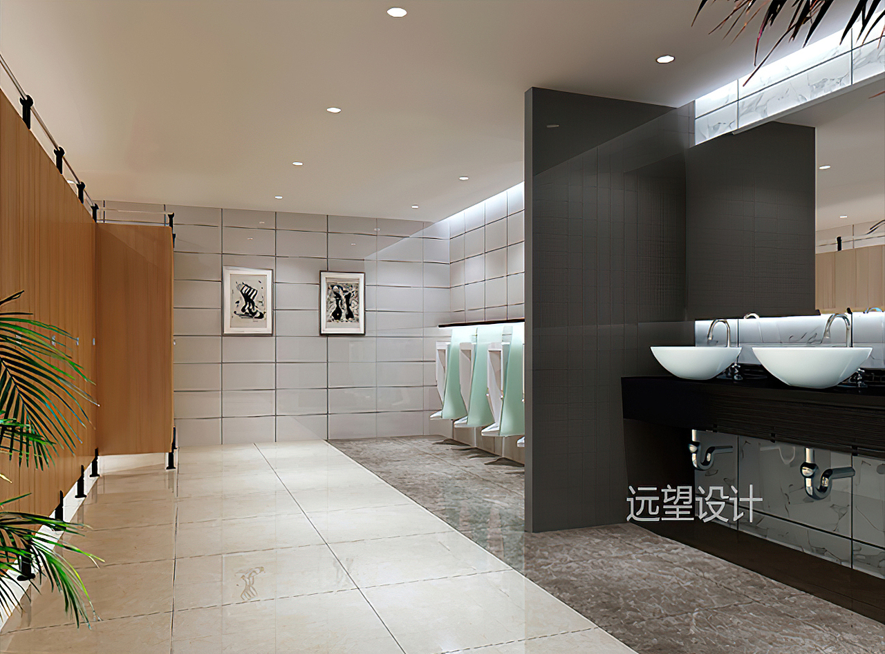 工装卫生间、公共卫生间效果图