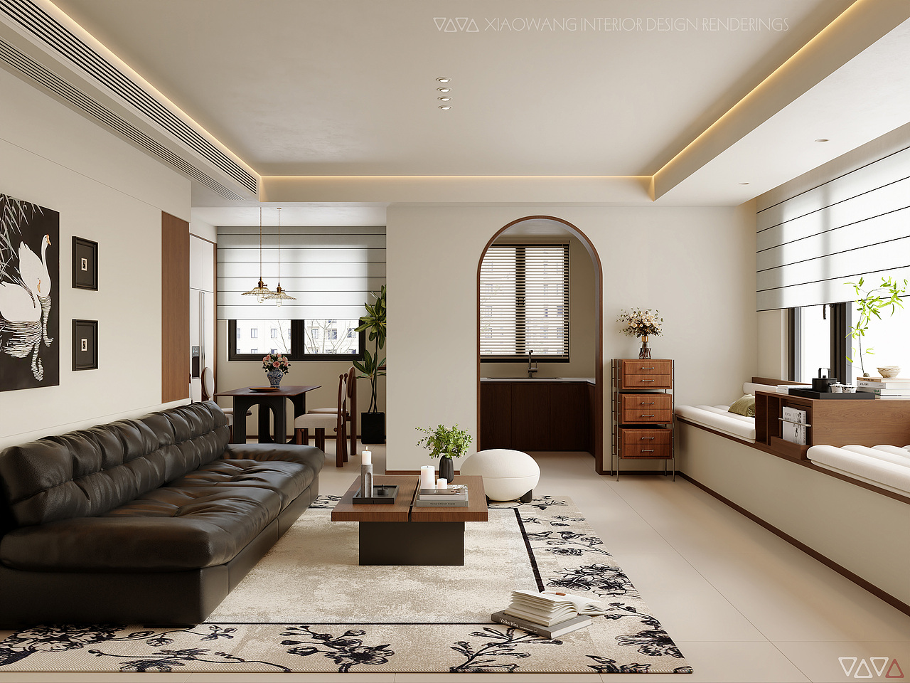 中古风 客餐厅效果图（图ZMzk2OTQ5Mzk2） - 家装设计 - 站酷设计师地平线室内效果图原创素材 - 站酷ZCOOL