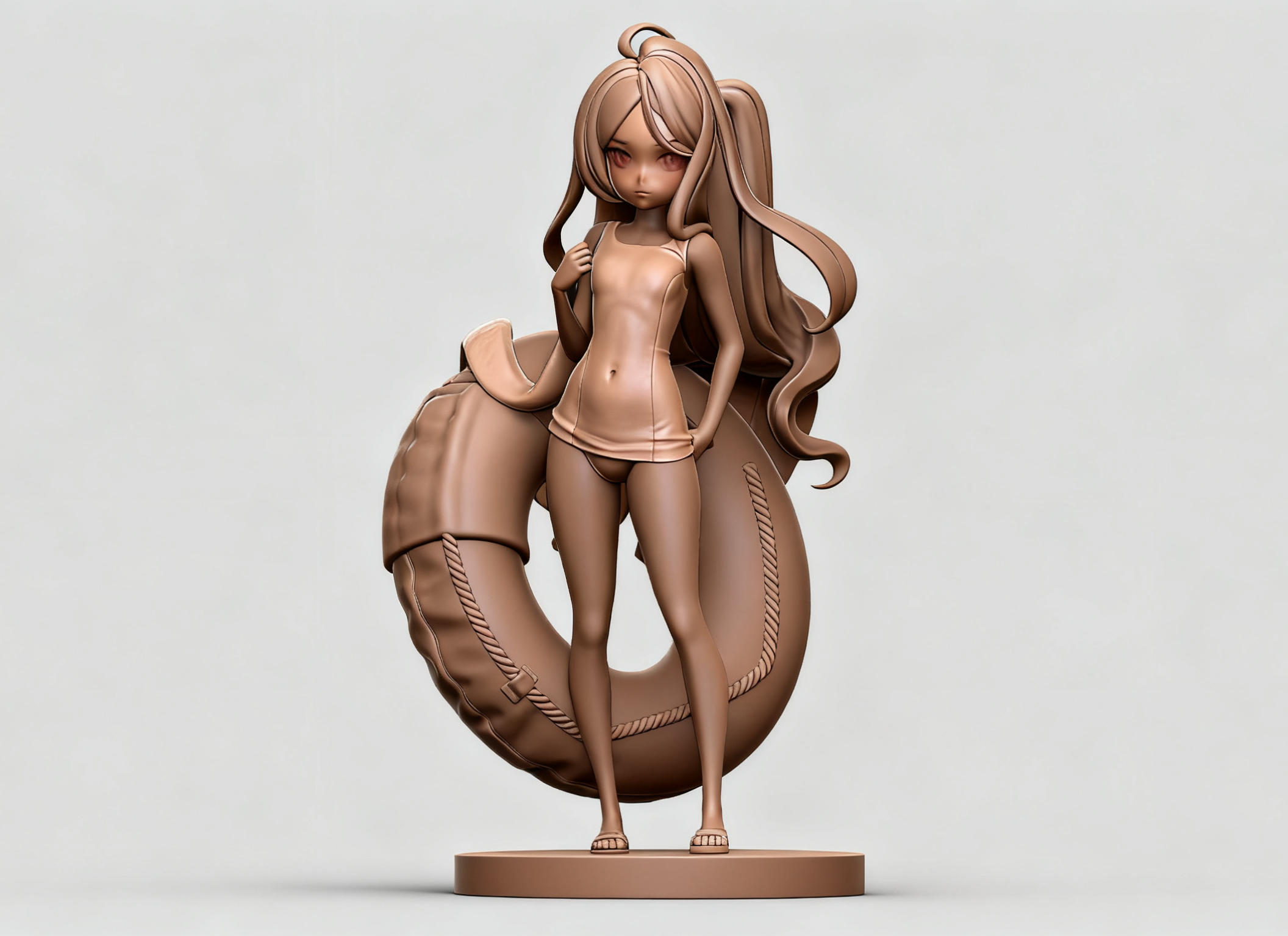 【ZBrush】游戏3D建模基础案例，ZBrush当中制作泳装蔚蓝档案空崎日奈手办！（图ZMTUyMzMwNTY=） - 教程 - 站酷设计师3D建模萌新原创素材 - 站酷ZCOOL