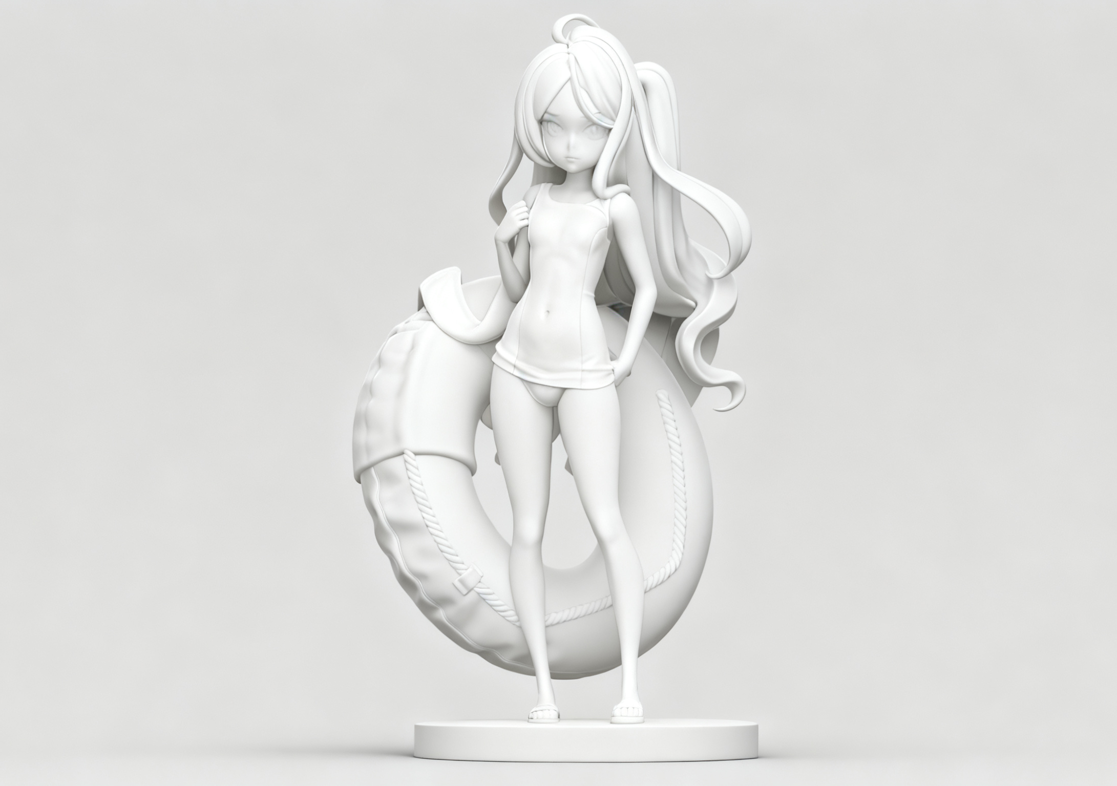 【ZBrush】游戏3D建模基础案例，ZBrush当中制作泳装蔚蓝档案空崎日奈手办！（图ZMTUyMzMwNjA=） - 教程 - 站酷设计师3D建模萌新原创素材 - 站酷ZCOOL