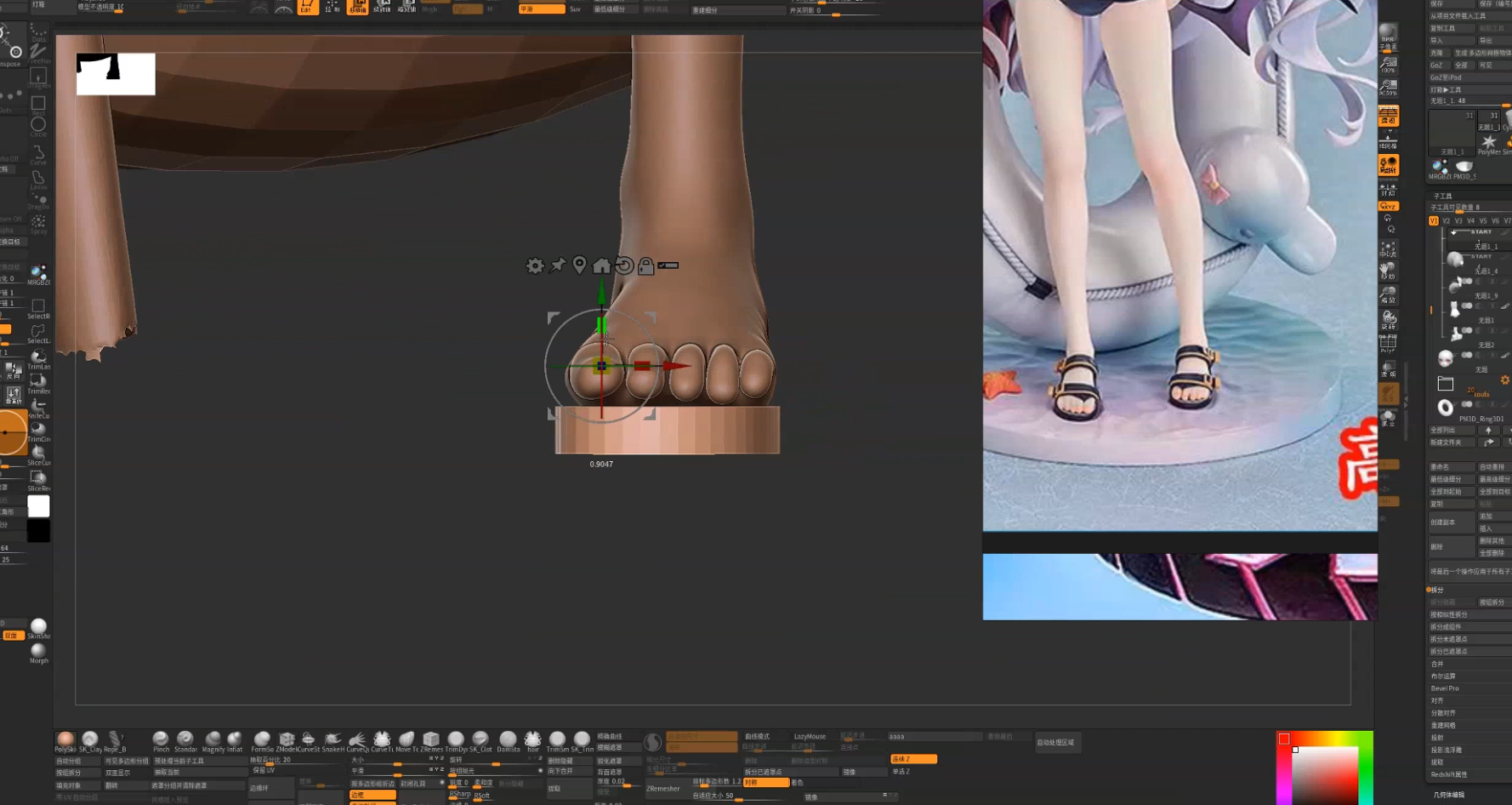 【ZBrush】游戏3D建模基础案例，ZBrush当中制作泳装蔚蓝档案空崎日奈手办！（图ZMTUyMzMwODA=） - 教程 - 站酷设计师3D建模萌新原创素材 - 站酷ZCOOL