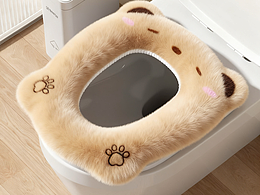 毛绒马桶垫丨建模渲染+Ai详情平面全案