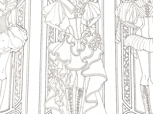 时装线稿插画
