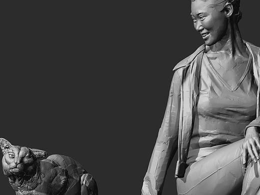 女人与猫