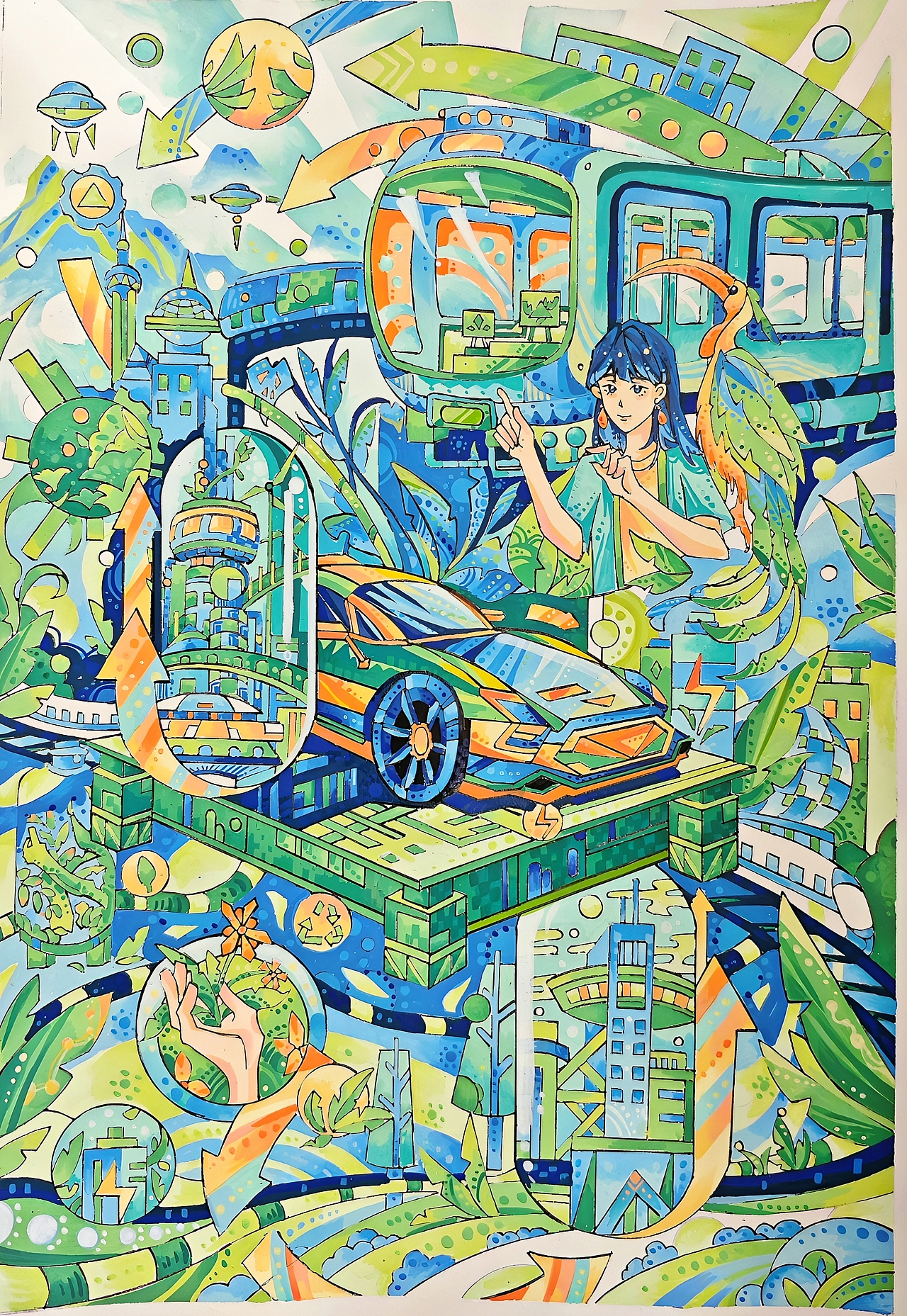 原创环保类插画设计 绿色新生活