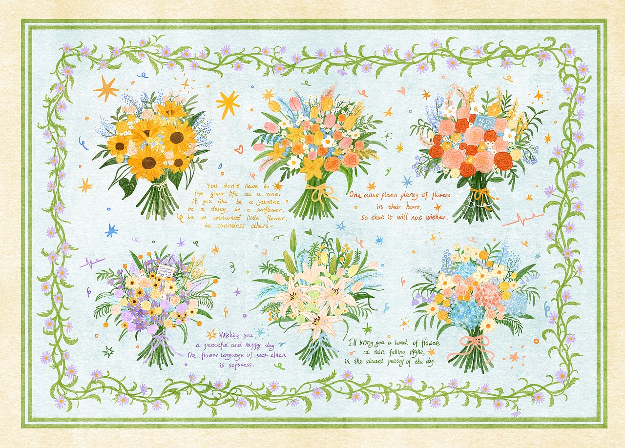 原创插画 | 如果是去见你,我会带上一束花