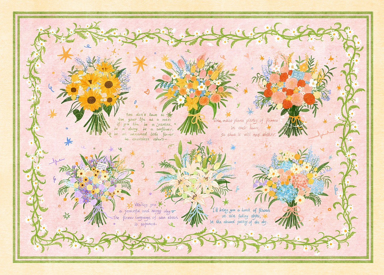 原创插画 | 如果是去见你,我会带上一束花