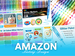 办公用品文具 24色笔-Amazon亚马逊主副图A+设计案例