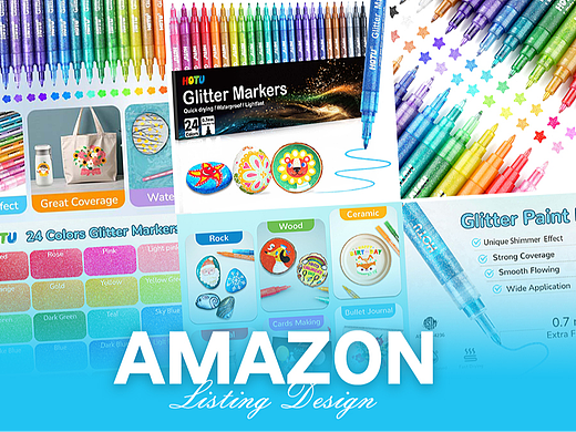 办公用品文具 24色笔-Amazon亚马逊主副图A+设计案例