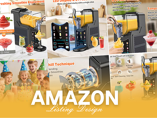 厨房用品 冰沙机-Amazon亚马逊主副图A+设计案例