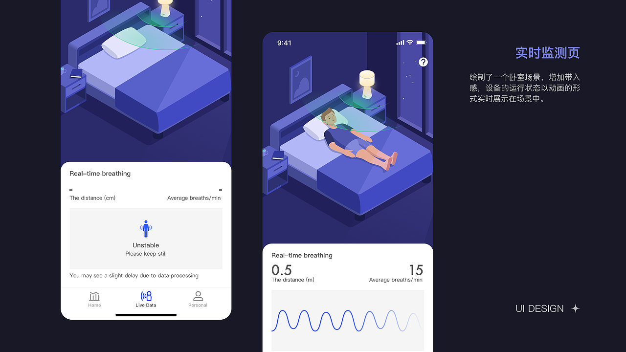 床头灯健康监测界面（图ZMzk3MDM1OTI4） - APP界面 - 站酷设计师宇宙大idea原创素材 - 站酷ZCOOL