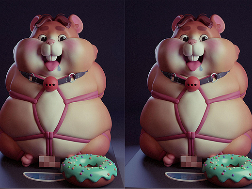 ZBrush-卡通潮玩捆绑小仓鼠模型制作教程。zbrush基础