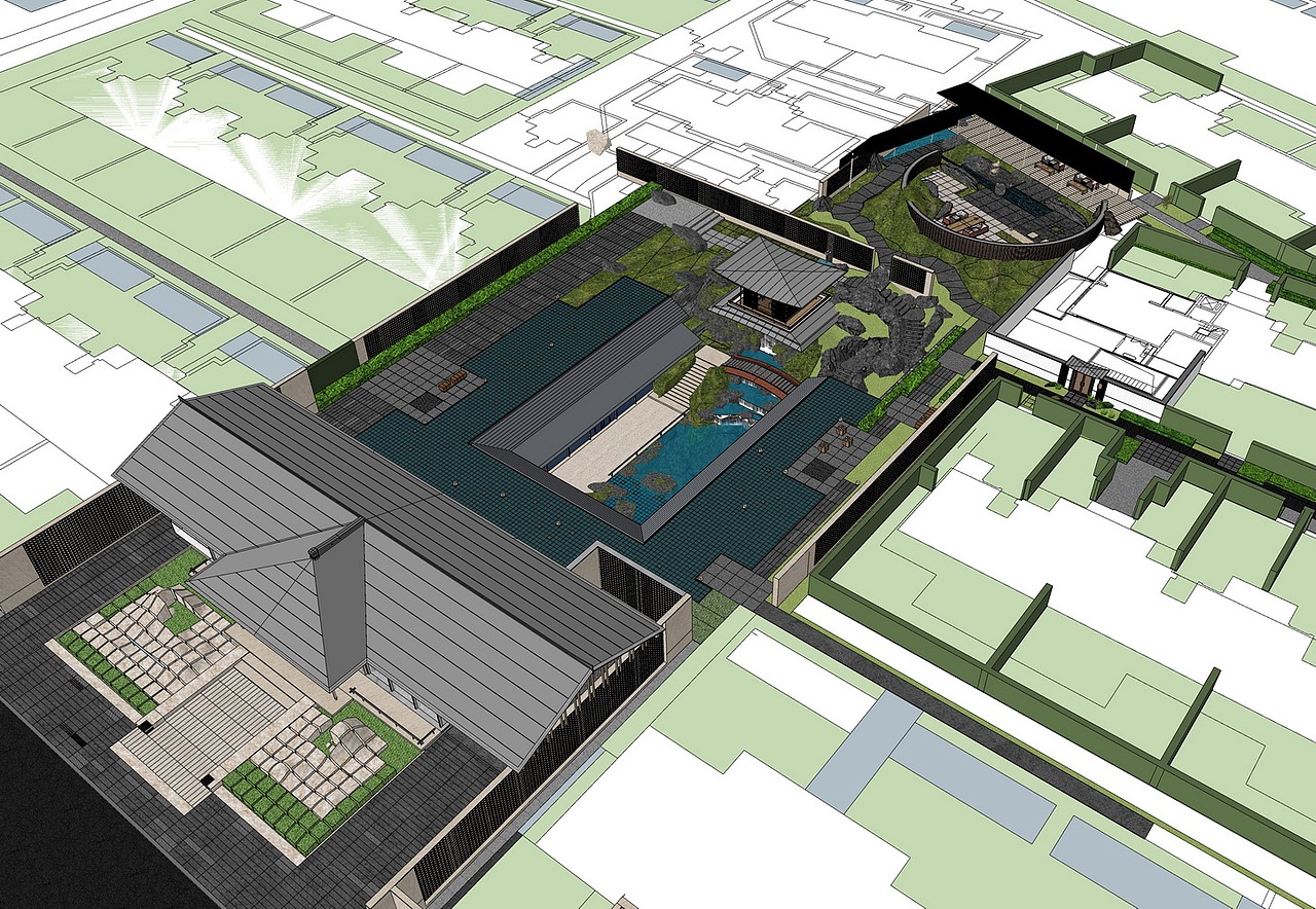 成华融创至和雅颂至和示范区景观SU模型下载