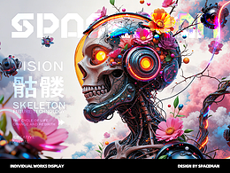 赛博朋克风格下的 “机械与自然共生”