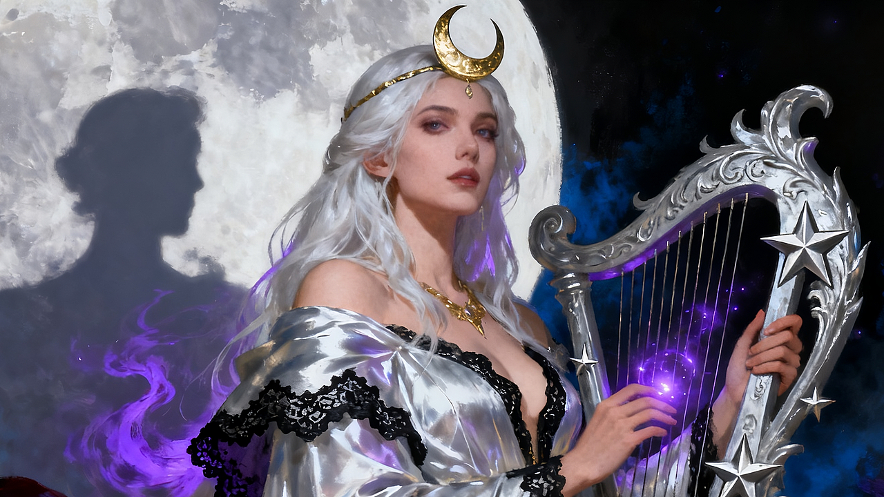 月神的星弦（圖ZMzk3MDQ3ODIw） - 繪畫 - 站酷設(shè)計師安仔的優(yōu)秀作品原創(chuàng)素材 - 站酷ZCOOL