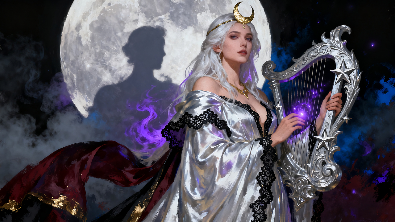 月神的星弦（圖ZMzk3MDQ3ODE2） - 繪畫 - 站酷設(shè)計師安仔的優(yōu)秀作品原創(chuàng)素材 - 站酷ZCOOL