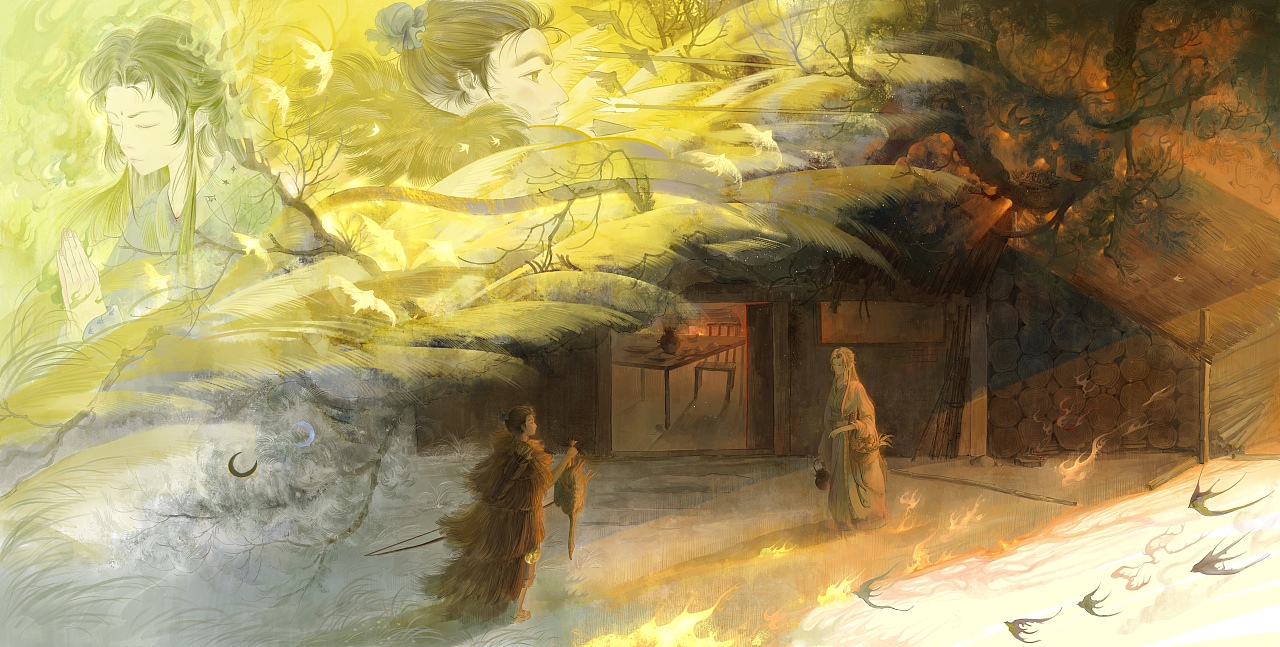 诗经——女曰鸡鸣（图ZMzk3MDU3NTQ4） - 绘本 - 站酷设计师津岐原创素材 - 站酷ZCOOL