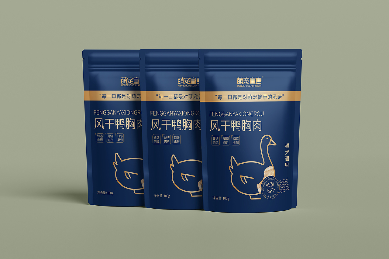 宠物零食—风干鸡胸肉、风干鸭胸肉包装设计（图ZMzk3MDU3NjYw） - 包装 - 站酷设计师呵佩原创素材 - 站酷ZCOOL