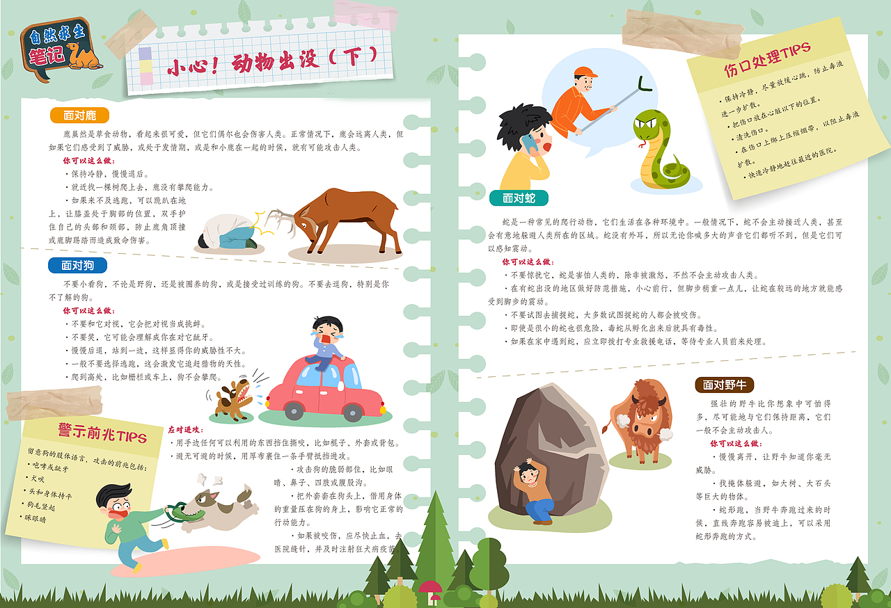 儿童杂志安全教育栏目策划和内页绘制(已出版)