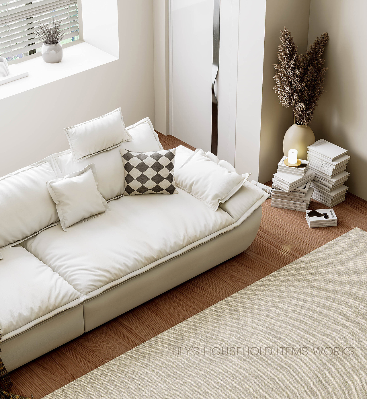 跨境极简白沙发｜家具场景渲染（图ZMzk3MDY2NDYw） - 产品 - 站酷设计师Lily设计原创素材 - 站酷ZCOOL