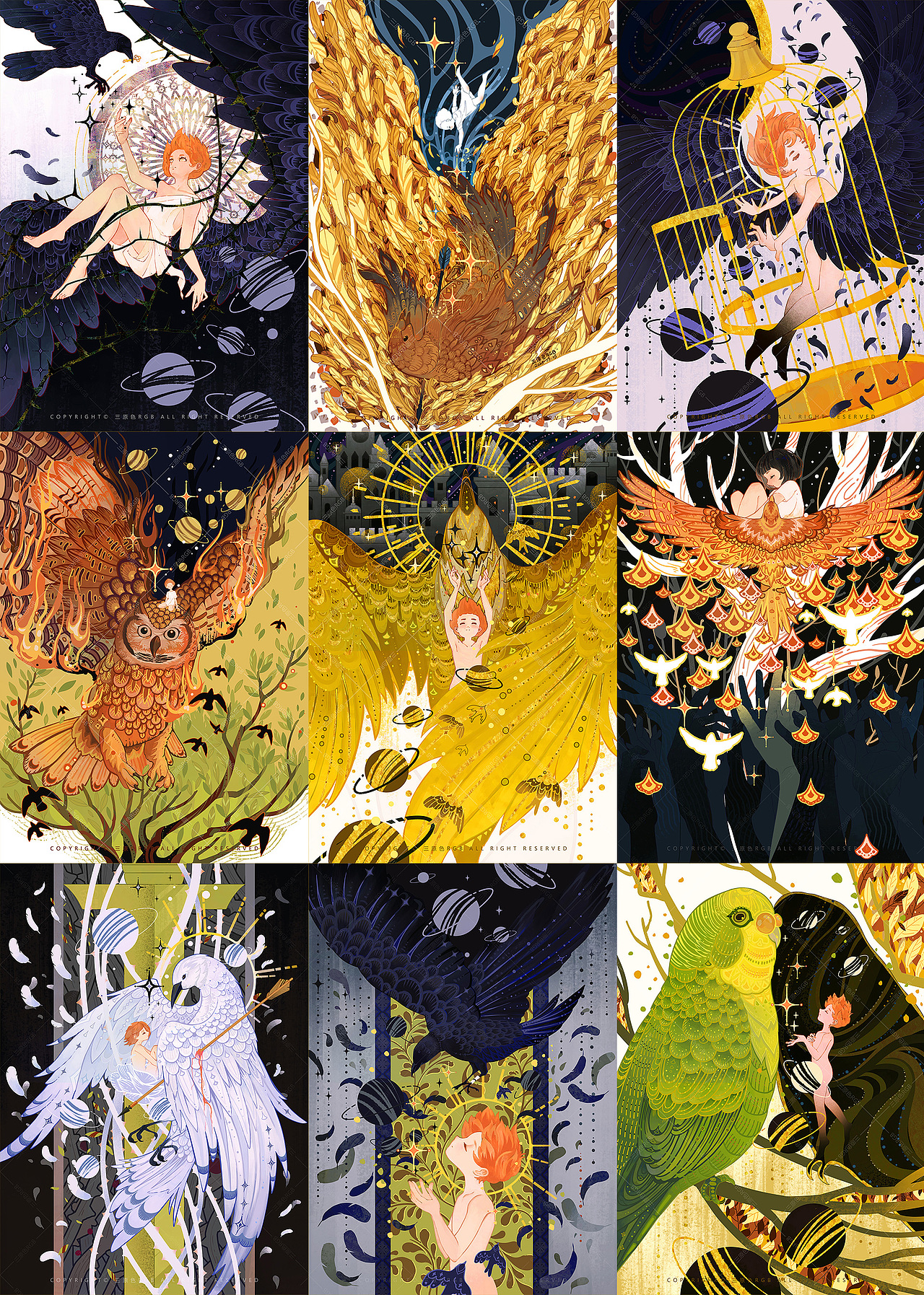 择一飞鸟, 惊艳时光《飞鸟》系列插画集