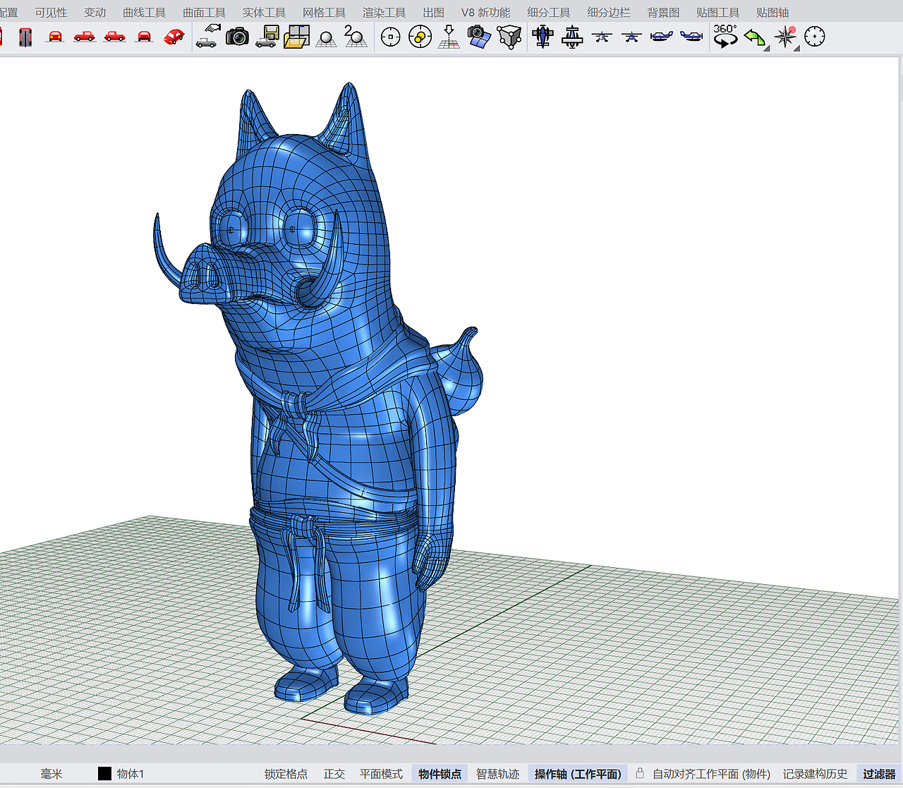 犀牛细分建模——浪浪山小猪妖
