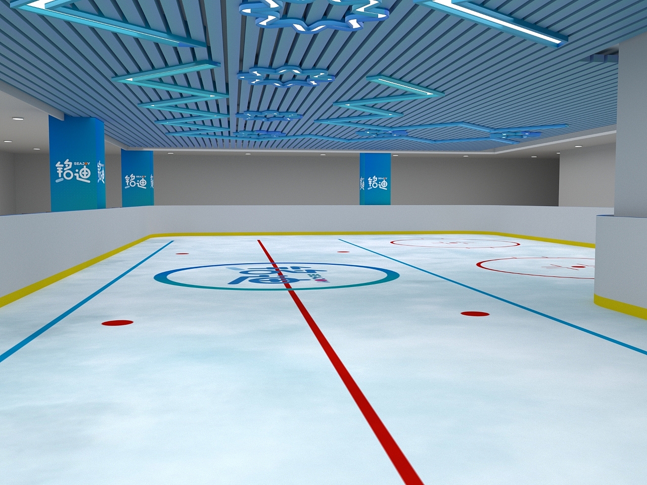 滑冰场展厅展馆设计建模渲染