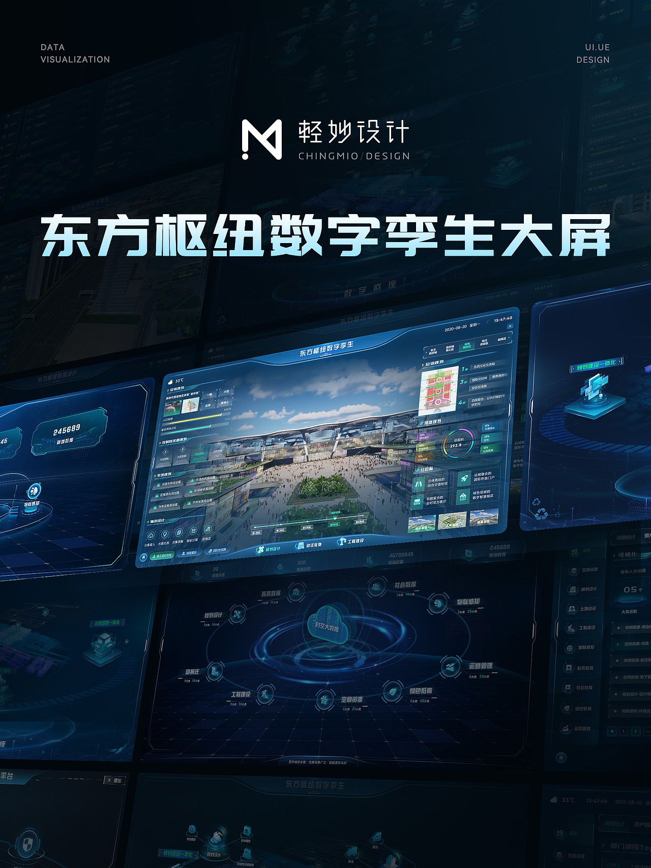 🌏 东方枢纽孪生大屏 | 数据可视化