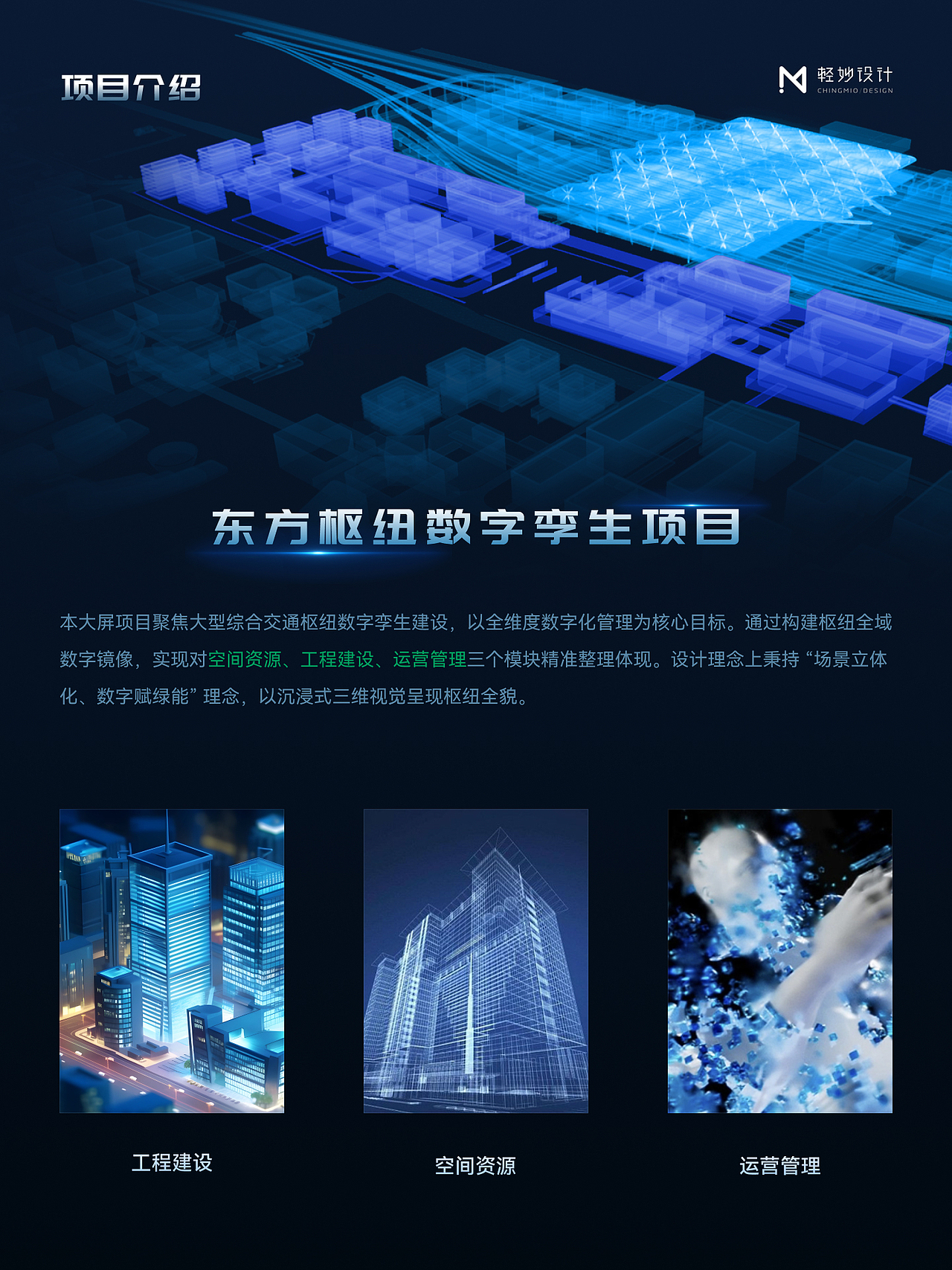🌏 东方枢纽孪生大屏 | 数据可视化
