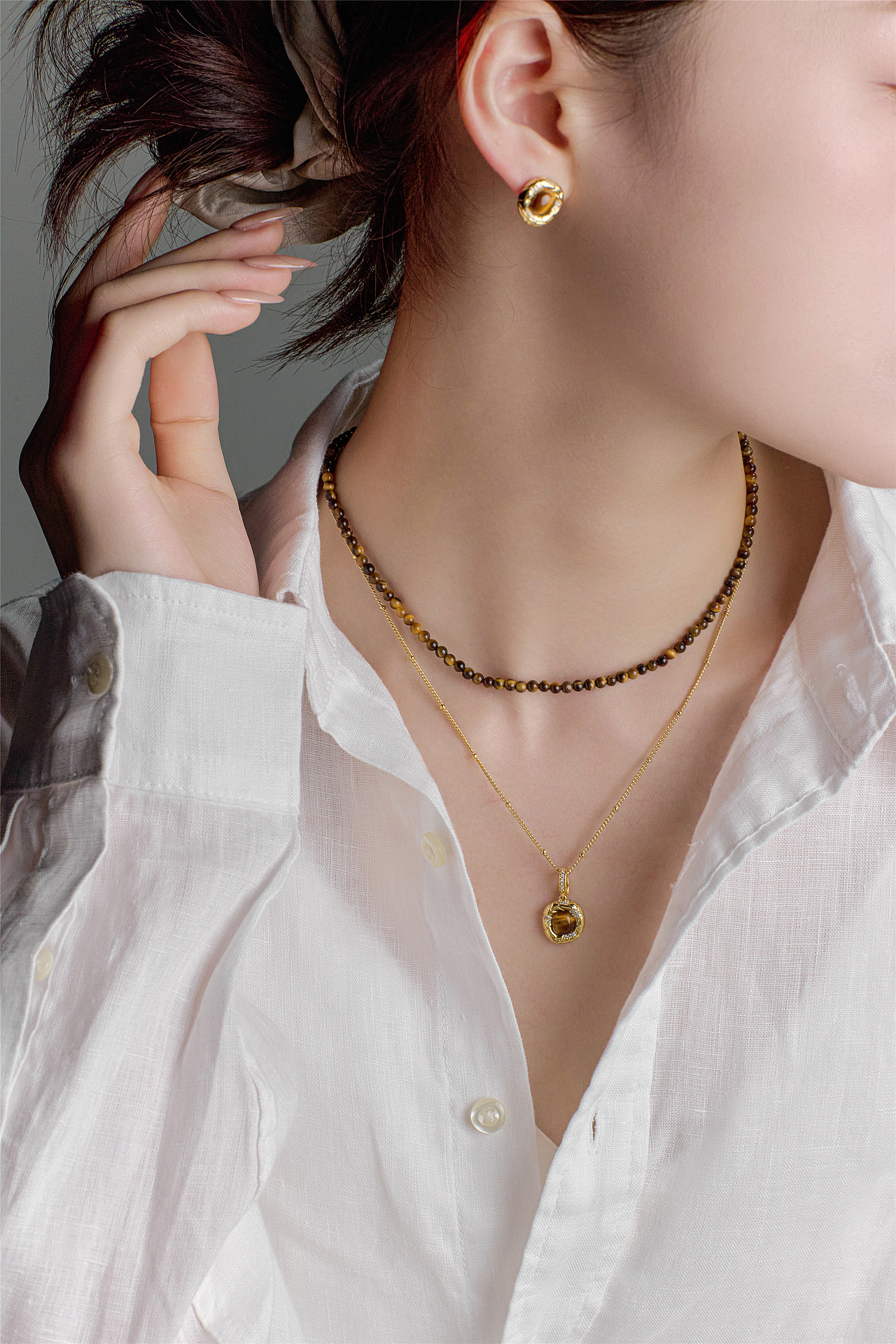 银饰项链丨ARSIS丨麦图摄影丨项链丨耳钉丨高级感饰品