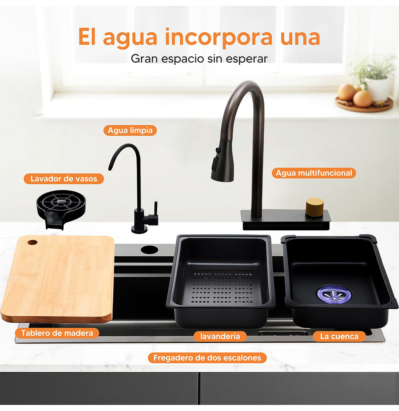 【AIGC】亚马逊电商全案设计 | 厨房水槽（图ZMzk3MTQ0NjQ4） - AI作品 - 站酷设计师设计师AYUAN原创素材 - 站酷ZCOOL