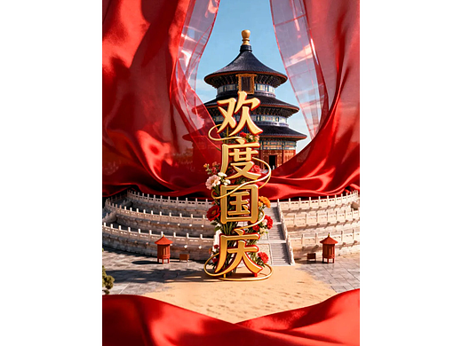 国庆节海报/AIGC设计/平面海报/平面设计/创意海报
