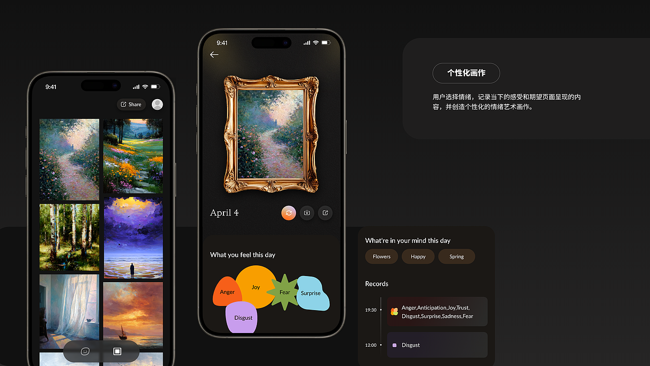 APP设计|MoodGallery✨让每一种情绪变为艺术