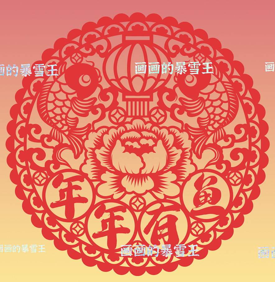 新年福字贴，窗花设计（图ZMzk3MTY3NTUy） - 商业插画 - 站酷设计师D子兔原创素材 - 站酷ZCOOL