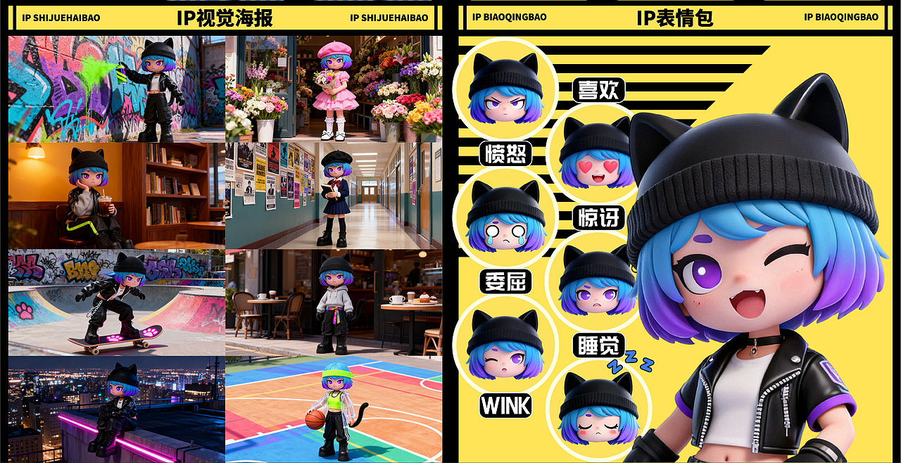 黒咪计划 个人IP形象优化（图ZMzk3MTg3MzIw） - IP形象 - 站酷设计师herb无形缺木原创素材 - 站酷ZCOOL